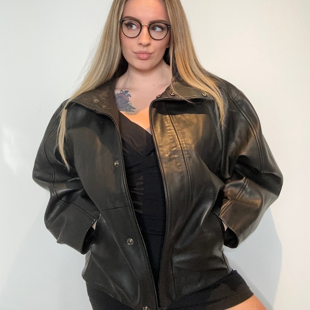 Leather jacket oversized
